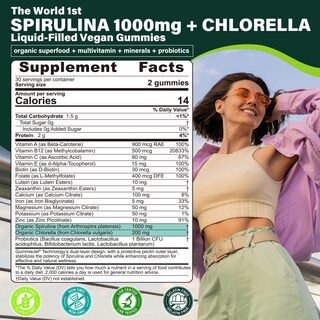 Foto 2 | Foto 2 | Gomitas Neviss De Espirulina Y Clorella Orgánicas Super Greens  60 Unidades - Venta Internacional.