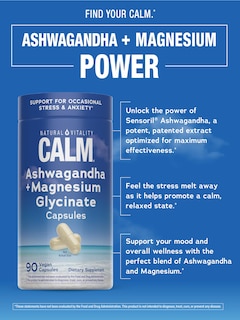 Foto 3 | Foto 3 | Suplemento Natural Vitality Calm Ashwagandha + Magnesio 90 Cápsulas - Venta Internacional.