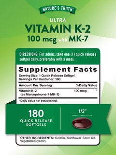 Foto 2 | Foto 2 | Suplemento De Vitamina K2 Mk-7 De Nature's Truth 100 Mcg 180 Cápsulas Blandas - Venta Internacional.