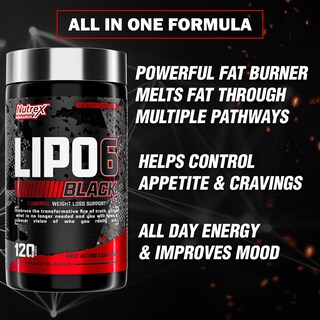 Foto 2 | Foto 2 | Suplemento Nutrex Lipo-6 Black Max Strength Fat Burner 120 Cápsulas - Venta Internacional.