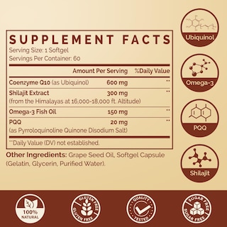 Foto 2 | Foto 2 | Suplemento Ciaceae Ubiquinol Coq10 600 Mg Con Omega-3 Y Pqq 180s - Venta Internacional.