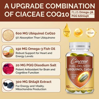 Foto 5 | Foto 5 | Suplemento Ciaceae Ubiquinol Coq10 600 Mg Con Omega-3 Y Pqq 180s - Venta Internacional.