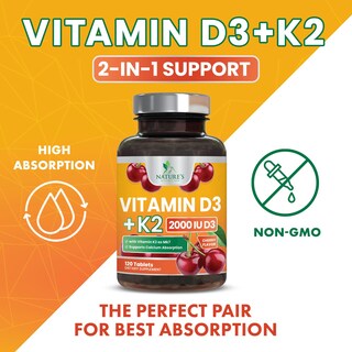 Foto 3 | Foto 3 | Suplemento De Vitamina D3 K2 De Nature's Nutrition 2000 Ui/75 Mcg - Venta Internacional.
