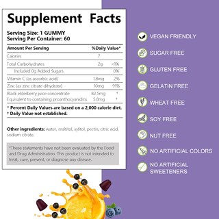 Foto 4 | Foto 4 | Complemente Las Gomitas De Saúco Afxmate Sambucus Con Zinc Y Vitamina C - Venta Internacional.