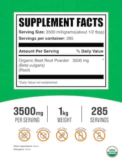 Foto 2 | Foto 2 | Suplemento Bulksupplements.com En Polvo De Raíz De Remolacha Orgánica 1 Kg - Venta Internacional.