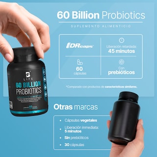 Foto 4 | Foto 4 | 60 Billones De Probióticos Con 60 Cápsulas Y Una Concentración De 3 Cepas De Probióticos 60 Billion Probiotics B Life