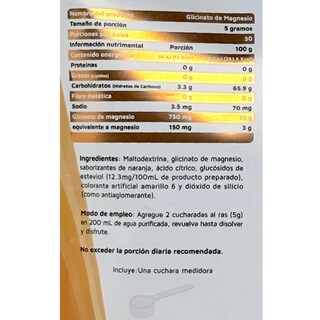 Foto 2 | Foto 2 | Glicinato de Magnesio Vidanat 150 G Sabor Naranja