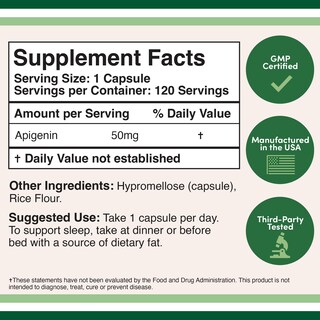 Foto 5 | Foto 5 | Venta Internacional - Suplemento Double Wood Apigenin 50 Mg/cápsula, 120 Cápsulas