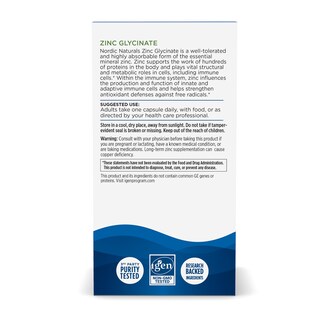 Foto 3 | Foto 3 | Venta Internacional - Suplemento de Glicinato de Zinc Nordic Naturals 20 mg 60 Cápsulas