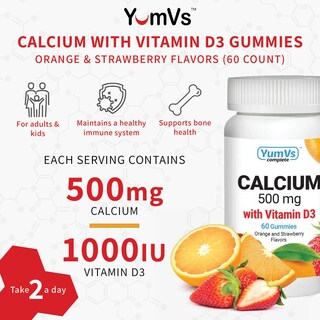Foto 2 | Foto 2 | Gomitas De Calcio Y Vitamina D3 Supplement Yumvs, 60 Unidades - Venta Internacional.