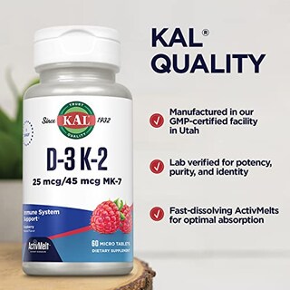 Foto 5 | Foto 5 | Suplemento Kal D-3 Y K2 En Comprimidos De 1000 Ui, Sabor A Frambuesa - Venta Internacional.