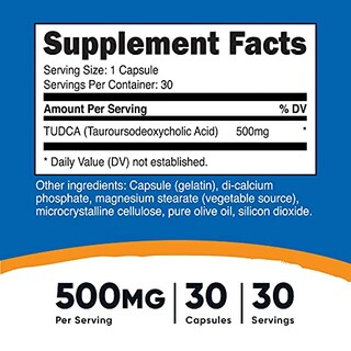 Foto 2 | Foto 2 | Suplemento Nutricost Tudca 500 Mg 30 Cápsulas Tauroursodesoxico - Venta Internacional.