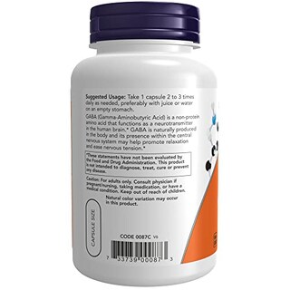 Foto 3 | Foto 3 | Suplemento Now Gaba (ácido Gamma-aminobutírico) 500 Mg + B-6 10 - Venta Internacional.