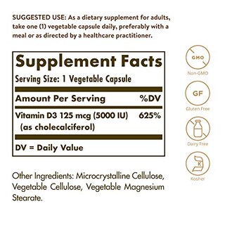 Foto 2 | Foto 2 | Suplemento Solgar De Vitamina D3 125 Mcg (5000 Ui) 240 Cápsulas - Venta Internacional.
