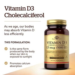 Foto 3 | Foto 3 | Suplemento Solgar De Vitamina D3 125 Mcg (5000 Ui) 240 Cápsulas - Venta Internacional.