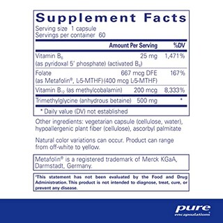 Foto 2 | Foto 2 | Supplement Pure Encapsulations Homocysteine Factors 60 Cápsulas - Venta Internacional.