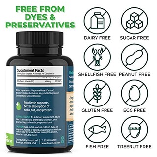 Foto 6 | Foto 6 | Suplemento Forestleaf De Vitamina B2 Y Riboflavina, 400 Mg, 90 Cápsulas - Venta Internacional.