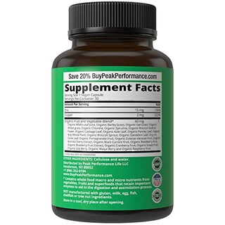 Foto 3 | Foto 3 | Suplemento De Zinc Para Alimentos Integrales Sin Procesar De Peak Performance Con Cobre - Venta Internacional.