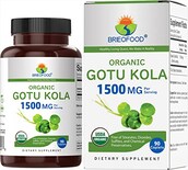 Suplemento Brieofood Organic Gotu Kola 1500 Mg 90 Comprimidos - Venta Internacional.