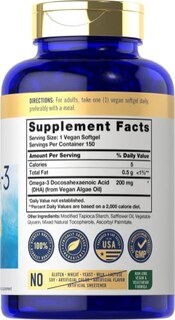 Foto 2 | Foto 2 | Suplemento Carlyle Vegan Omega 3 200 Mg Cápsulas Blandas 150 Unidades - Venta Internacional.