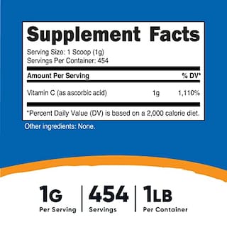 Foto 2 | Foto 2 | Vitamina C En Polvo Nutricost, Ácido Ascórbico Puro, 454 G - Venta Internacional.