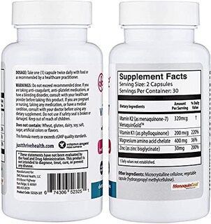 Foto 2 | Foto 2 | Suplemento Just Thrive Con Vitamina K2-7 Para La Salud Ósea Y Cardíaca Durante 30 Días - Venta Internacional.