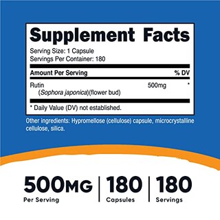 Foto 2 | Foto 2 | Suplemento Nutricost Rutin 500 Mg 180 Cápsulas Sin Gluten - Venta Internacional.