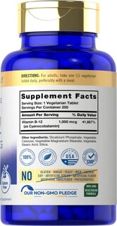 Foto 2 | Foto 2 | Suplemento Carlyle De Vitamina B12, 1000 Mcg, Liberación Prolongada, 250 Tabletas - Venta Internacional.