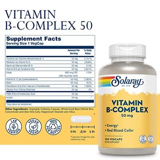 Foto 3 | Foto 3 | Suplemento Solaray Vitamina B Complex 50 250 Cápsulas Vegetales - Venta Internacional.