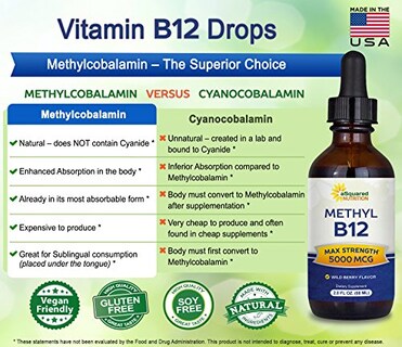 Foto 3 | Foto 3 | Suplemento De Vitamina B12 De Squared Nutrition, 5000 Mcg - Venta Internacional.