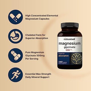 Foto 3 | Foto 3 | Suplemento De Glicinato De Magnesio Naturebell 500 Mg 240 Cápsulas - Venta Internacional.