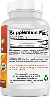 Foto 5 | Foto 5 | Supplement Best Naturals Gluconato De Magnesio 35 Mg 180 Comprimidos - Venta Internacional.