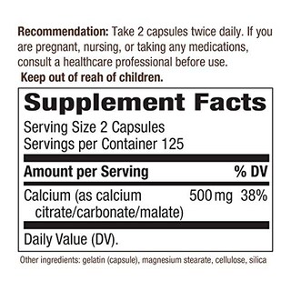 Foto 6 | Foto 6 | Complemento Nature's Way, Complejo De Citrato De Calcio, 250 Cápsulas - Venta Internacional.