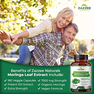 Foto 3 | Foto 3 | Suplemento De Extracto De Moringa Orgánico Zazzee 7500 Mg 180 Cápsulas - Venta Internacional.