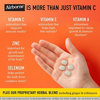 Foto 2 | Foto 2 | Tabletas Masticables Airborne De 1000 Mg De Vitamina C Con Zinc, 96 Unidades - Venta Internacional.