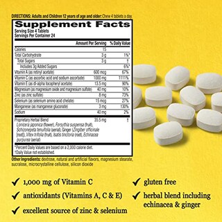 Foto 3 | Foto 3 | Tabletas Masticables Airborne De 1000 Mg De Vitamina C Con Zinc, 96 Unidades - Venta Internacional.