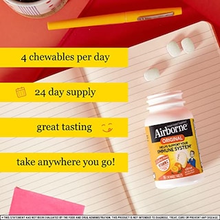 Foto 4 | Foto 4 | Tabletas Masticables Airborne De 1000 Mg De Vitamina C Con Zinc, 96 Unidades - Venta Internacional.