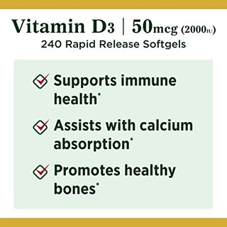Foto 3 | Foto 3 | Suplemento De Vitamina D De Nature's Bounty, 2000 Ui, 240 Cápsulas Blandas - Venta Internacional.
