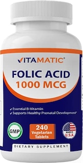 Foto 1 | Foto 1 | Suplemento De Ácido Fólico Vitamático 1000 Mcg (1 Mg) 240 Tabletas - Venta Internacional.