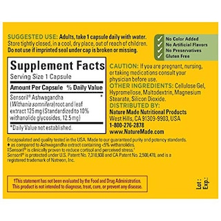 Foto 2 | Foto 2 | Suplemento Natural, Cápsulas De Ashwagandha, 125 Mg, 60 Unidades - Venta Internacional.