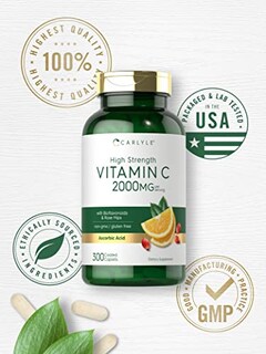 Foto 5 | Foto 5 | Suplemento Carlyle De Vitamina C De 2000 Mg Con Escaramujo 300 Cápsulas - Venta Internacional