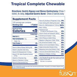 Foto 2 | Foto 2 | Suplemento Bariatric Fusion Tropical Complete Masticable 120 T - Venta Internacional.