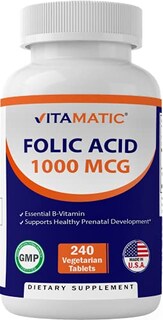 Foto 1 | Foto 1 | Suplemento De Ácido Fólico Vitamático 1000 Mcg (1 Mg) De Vitamina B9 - Venta Internacional.