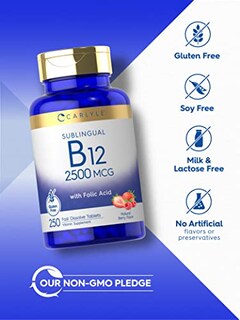 Foto 4 | Foto 4 | Suplemento De Vitamina B12 Carlyle De 2500 Mcg Con Ácido Fólico, 250 Tabletas - Venta Internacional.