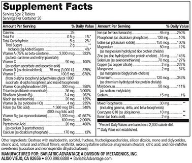 Foto 2 | Foto 2 | Suplemento Bariatric Advantage Chewable Advanced Multi Ea 60 - Venta Internacional.