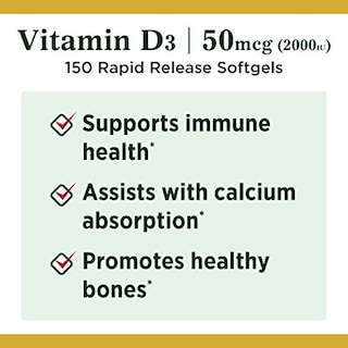 Foto 3 | Foto 3 | Suplemento De Vitamina D De Nature's Bounty, 2000 Ui, 150 Cápsulas Blandas - Venta Internacional.