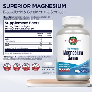 Foto 2 | Foto 2 | Suplemento Kal Glicinato De Magnesio Activgels 315 Mg 90% Softges - Venta Internacional.