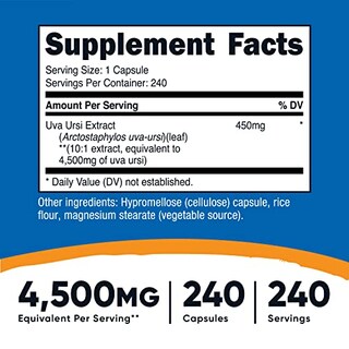 Foto 2 | Foto 2 | Suplemento Nutricost Uva Ursi 4500 Mg 240 Cápsulas - Venta Internacional.