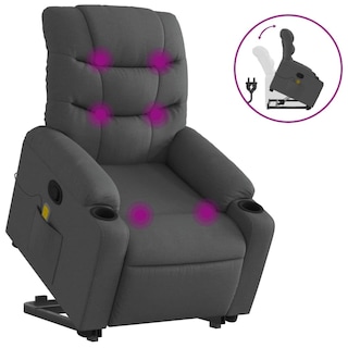 Foto 3 | Foto 3 | Sillón Reclinable Power Lift Vidaxl Para Personas Mayores Color Gris Oscuro - Venta Internacional.