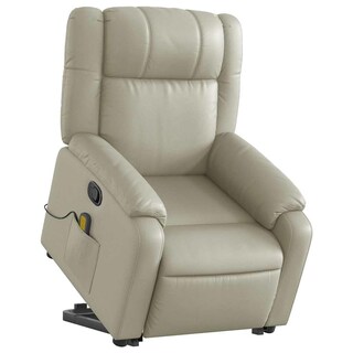 Foto 1 | Foto 1 | Sillón Power Lift Vidaxl De Piel Sintética Color Crema Con Masaje - Venta Internacional.